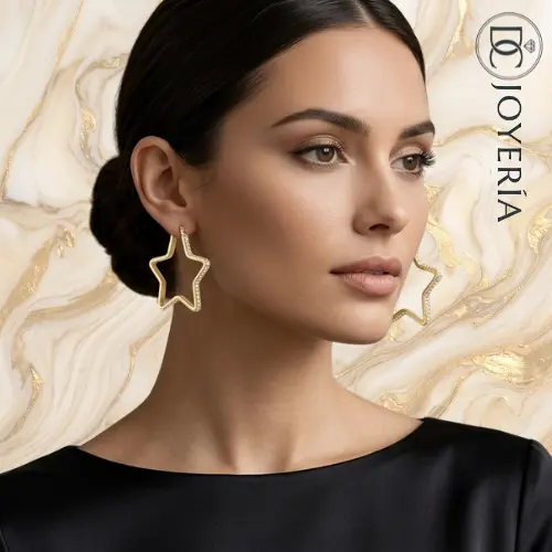Aretes dorados doble gota — Acero inoxidable Dorado