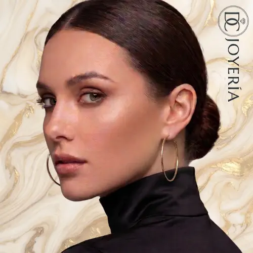 Argollas doradas delgada plana — Acero inoxidable Dorado